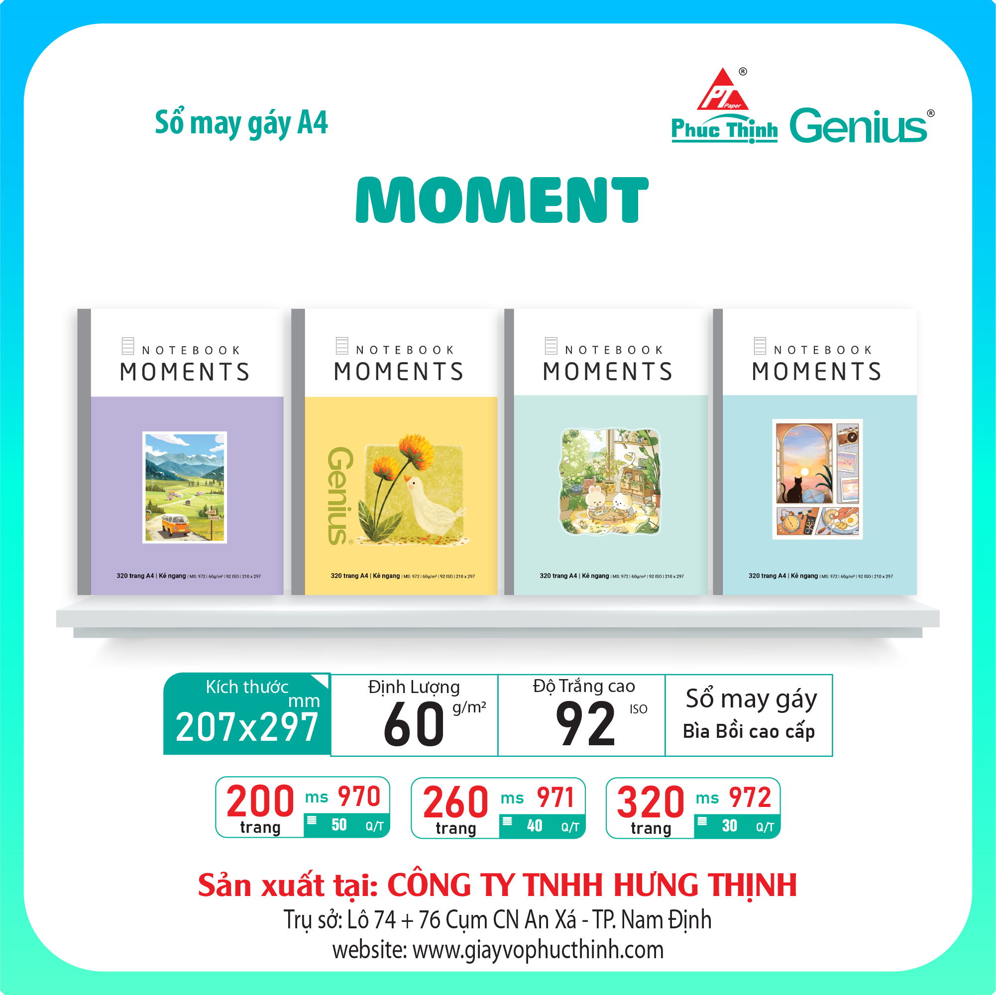 May bìa bồi khổ A4 Moment