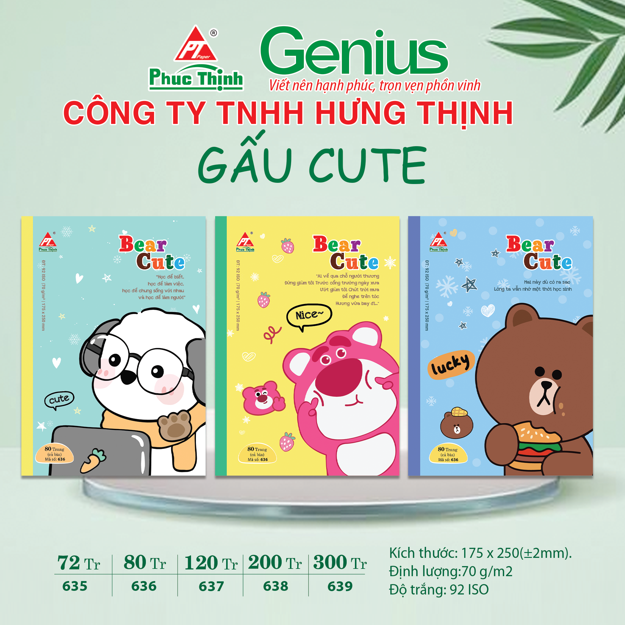 Gấu Cute vở ôly