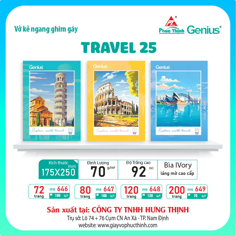 VỞ KẺ NGANG TRAVEL K25
