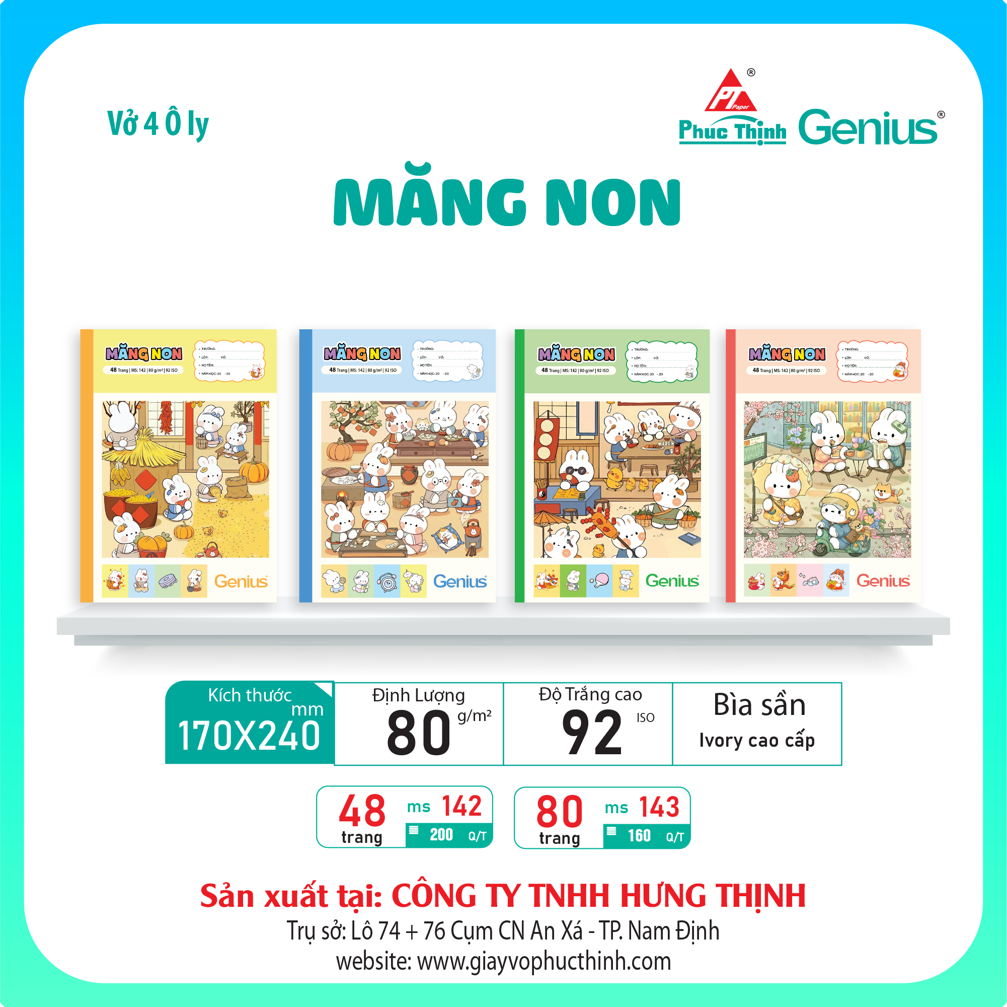 Vở ô ly Măng Non