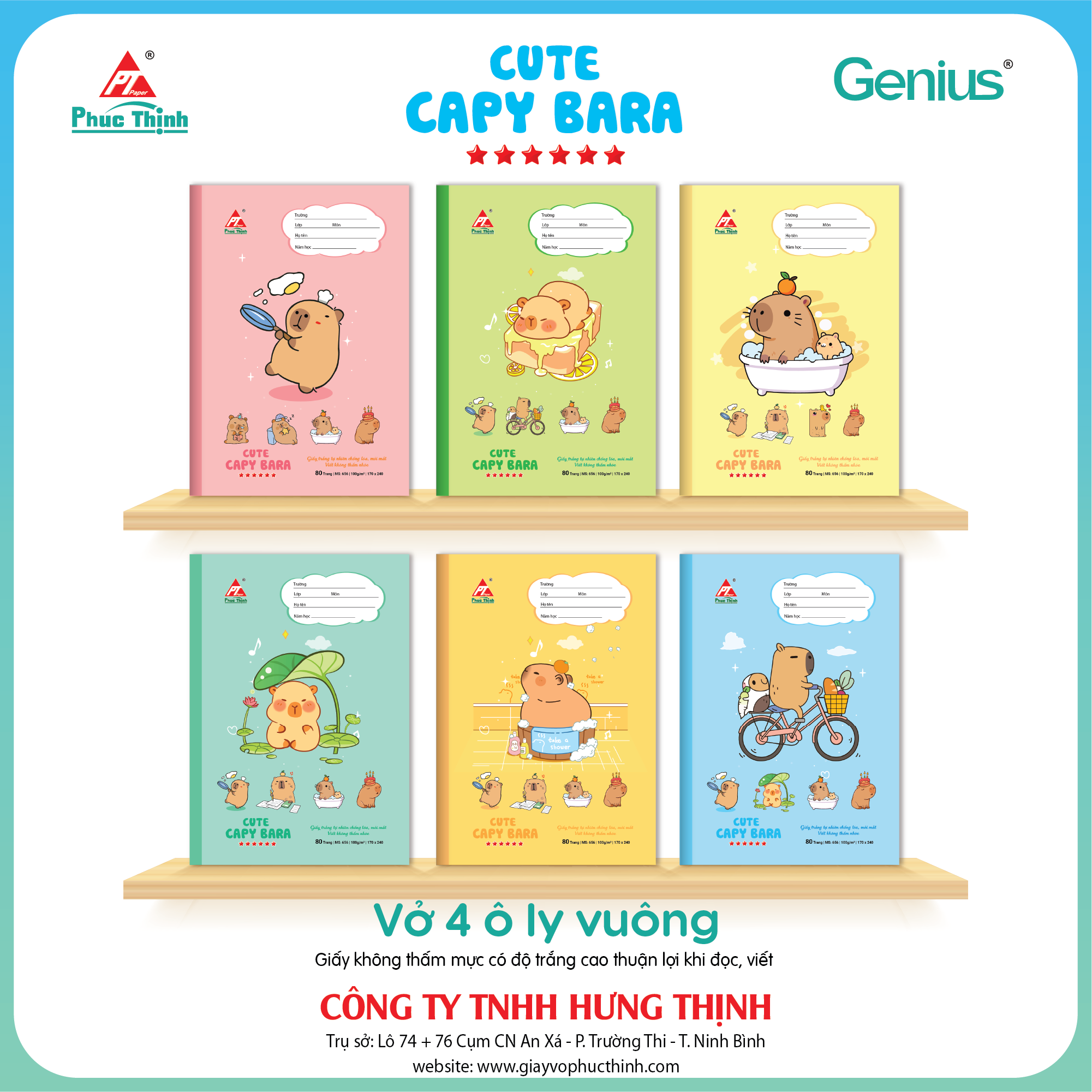 Vở ô ly Capybara